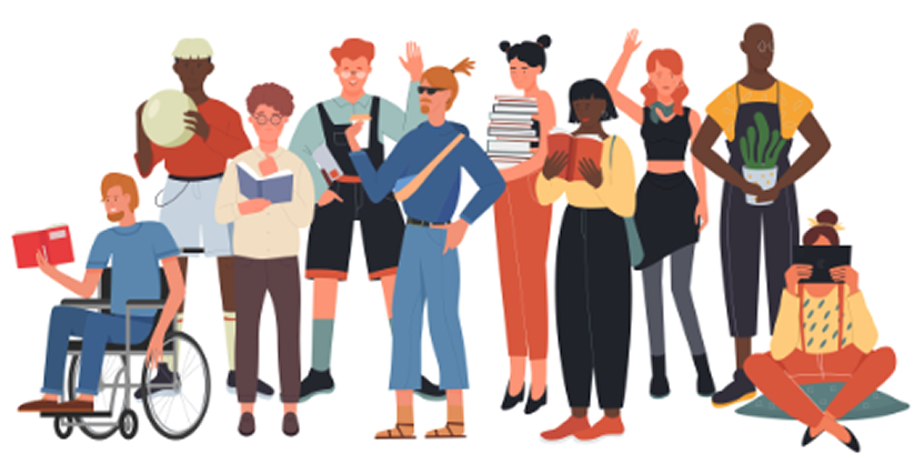 An illustration of a group of people